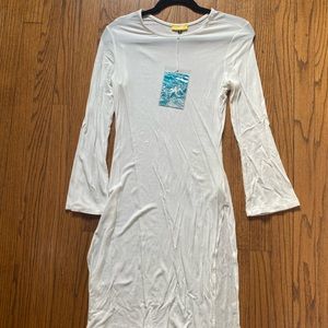 Bower sheer white ribbed coverup